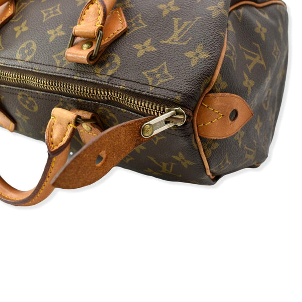 LOUIS VUITTON Speedy 30 Monogram Canvas Satchel Bag Brown
