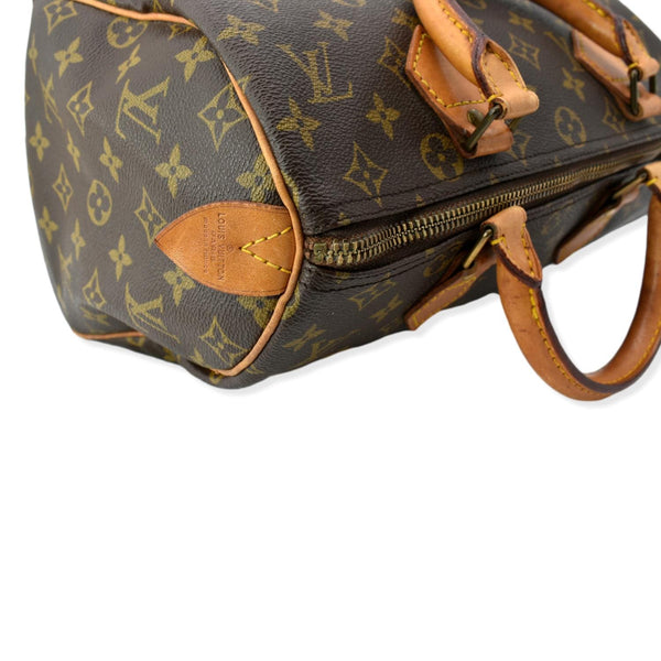 LOUIS VUITTON Speedy 30 Monogram Canvas Satchel Bag Brown