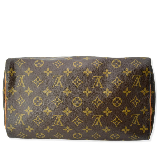 LOUIS VUITTON Speedy 30 Monogram Canvas Satchel Bag Brown