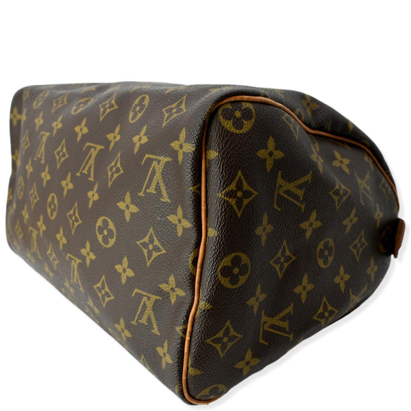 LOUIS VUITTON Speedy 30 Monogram Canvas Satchel Bag Brown