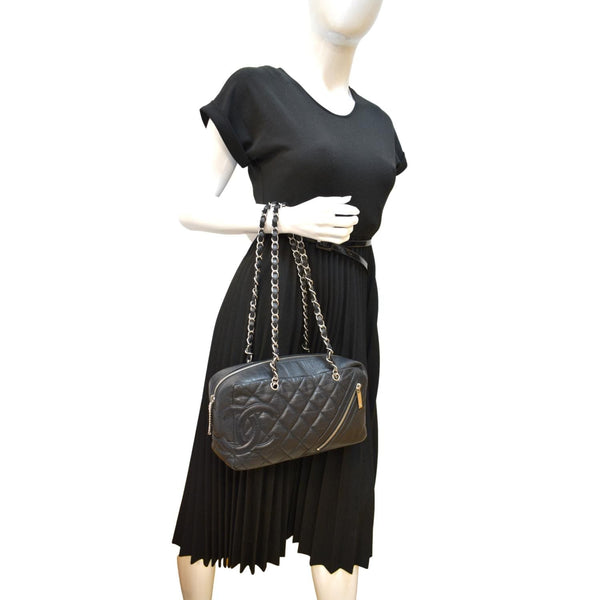Chanel Vintage Leather Chain Shoulder Bag Black - Shop Now
