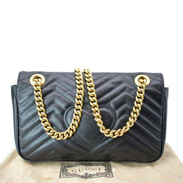 GUCCI GG Marmont Small Matelasse Leather Crossbody Bag Black 443497
