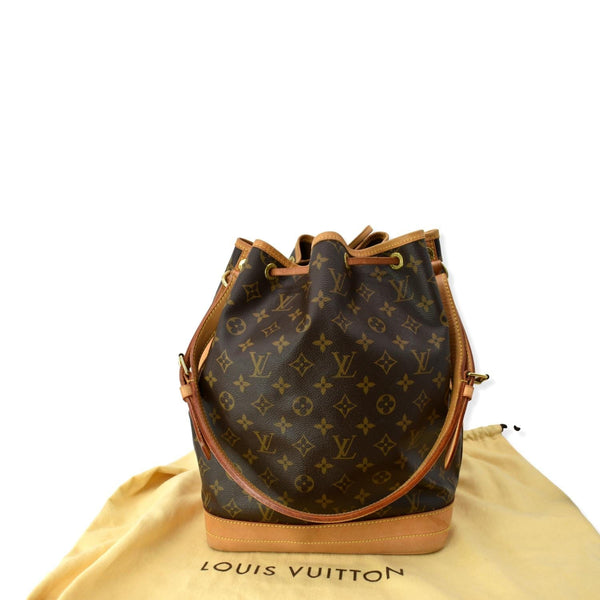 LOUIS VUITTON Large Noe Monogram Canvas Shoulder Bag Brown