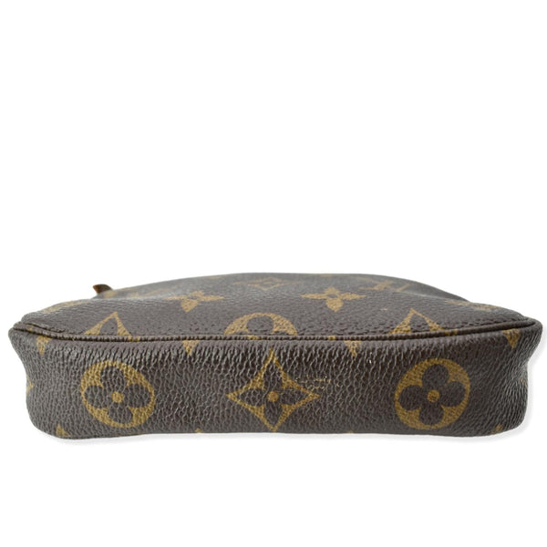 LOUIS VUITTON Mini Pochette Monogram Canvas Accessories Pouch Brown