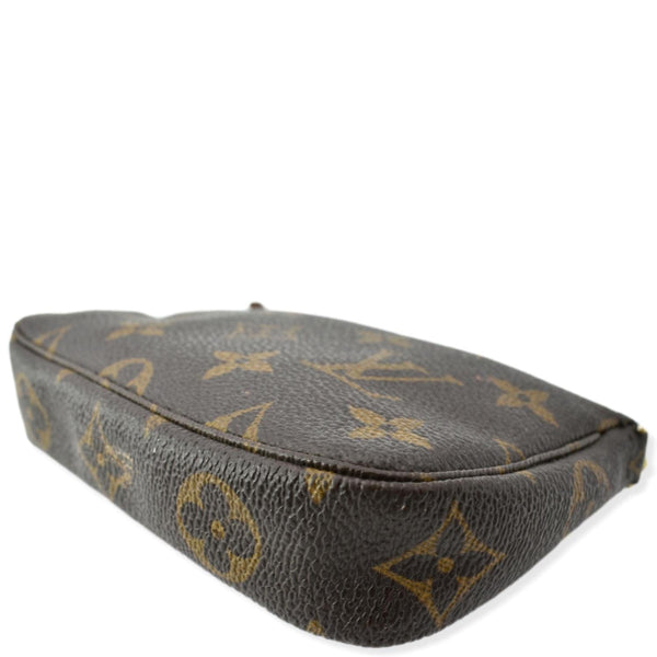LOUIS VUITTON Mini Pochette Monogram Canvas Accessories Pouch Brown