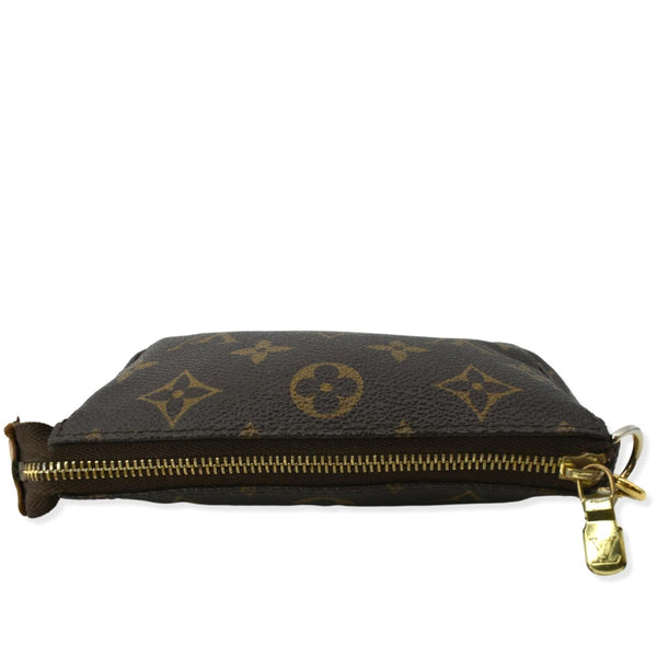 LOUIS VUITTON Mini Pochette Monogram Canvas Accessories Pouch Brown