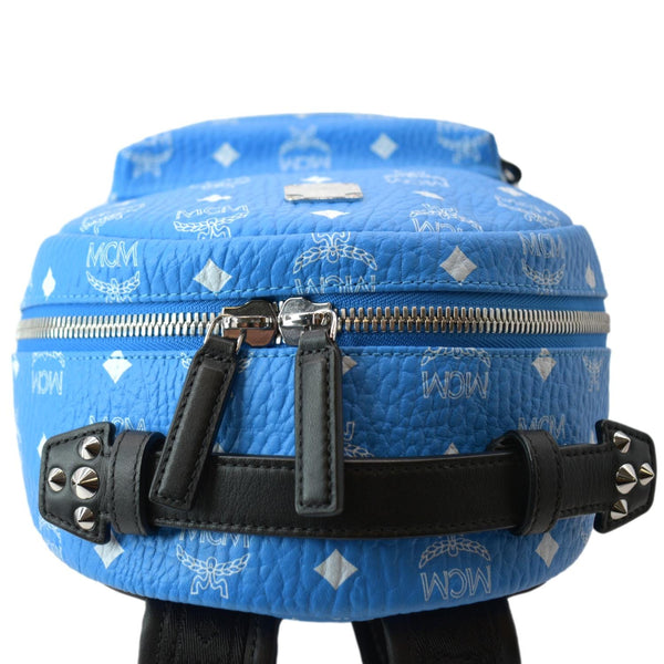 MCM Stark Classic Visetos Canvas Backpack Light Blue-DDH