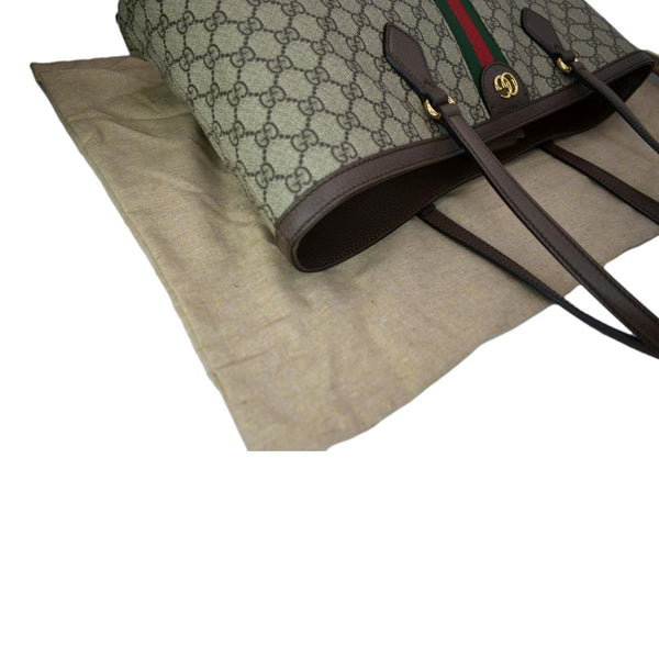 GUCCI Ophidia Medium GG Supreme Canvas Tote Bag Beige 631685