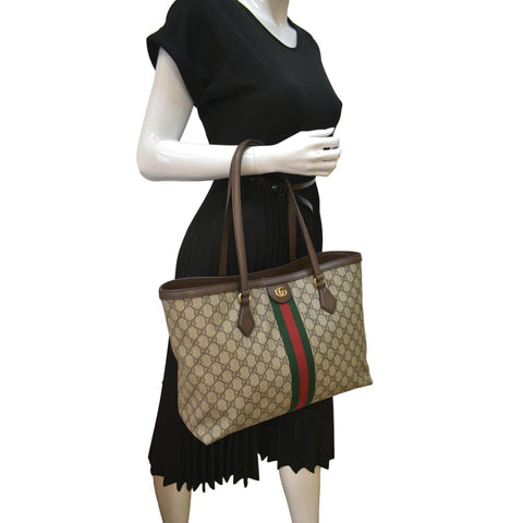 GUCCI Ophidia Medium GG Supreme Canvas Tote Bag Beige 631685