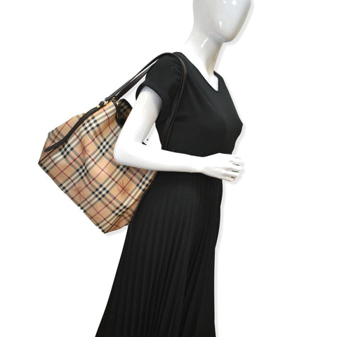 BURBERRY Canterbury Haymarket Check Tote Bag Multicolor
