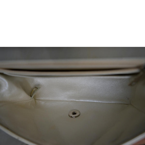 CHANEL Mini Flap Grained Calfskin Leather Crossbody Bag White