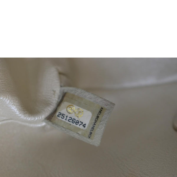 CHANEL Mini Flap Grained Calfskin Leather Crossbody Bag White