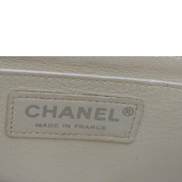 CHANEL Mini Flap Grained Calfskin Leather Crossbody Bag White