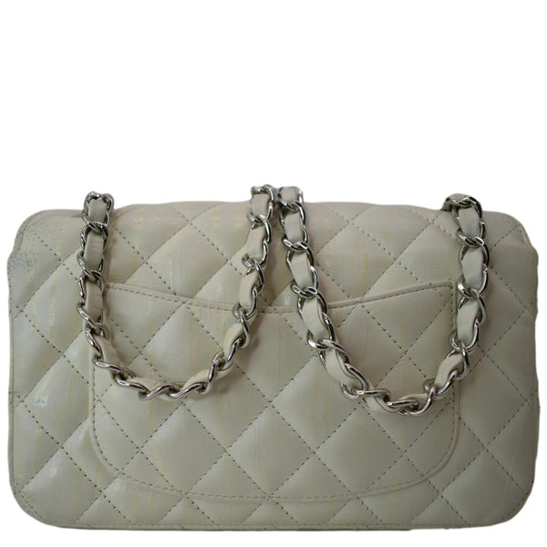 CHANEL Mini Flap Grained Calfskin Leather Crossbody Bag White