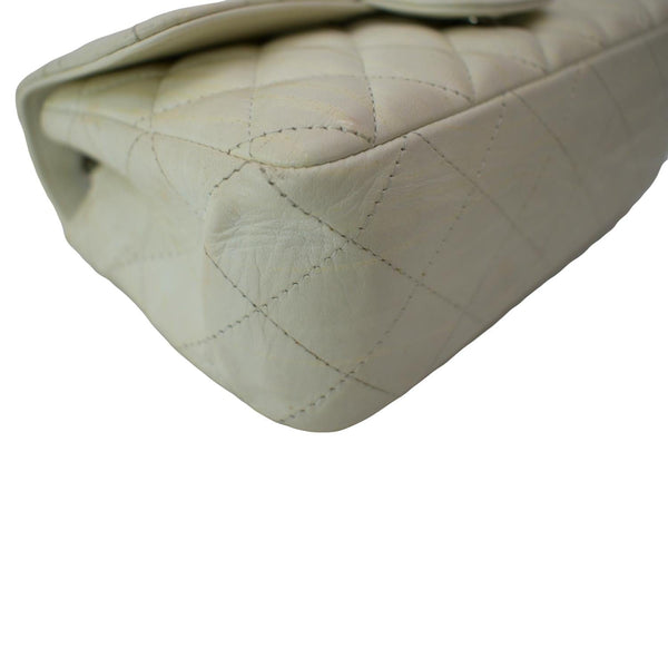 CHANEL Mini Flap Grained Calfskin Leather Crossbody Bag White