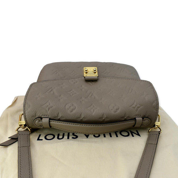LOUIS VUITTON Metis Pochette Empreinte Leather Crossbody Bag Taupe