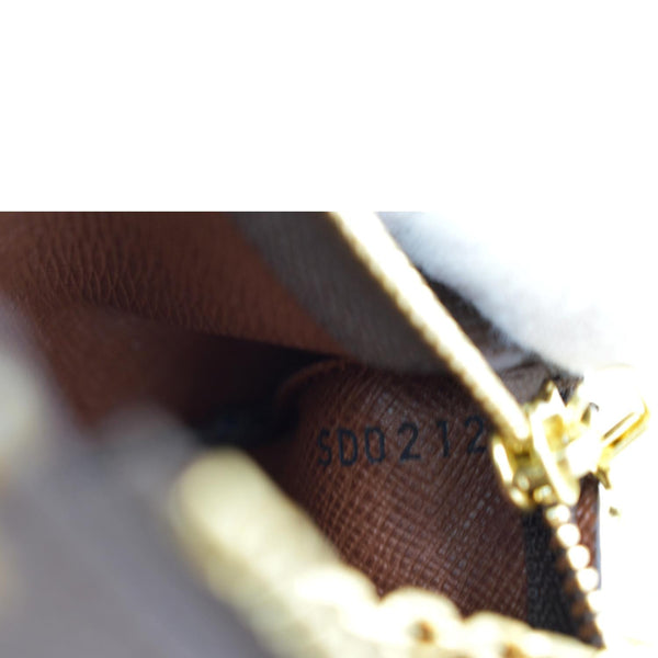 LOUIS VUITTON Pochette Key Cles Monogram Canvas Coin Case Brown