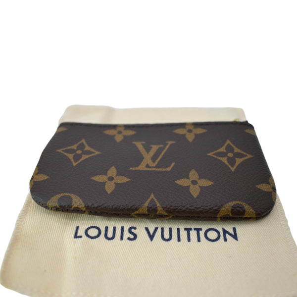 LOUIS VUITTON Pochette Key Cles Monogram Canvas Coin Case Brown