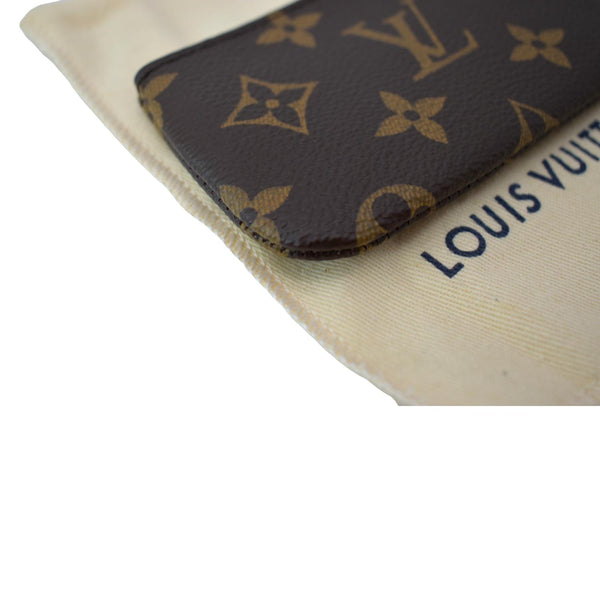 LOUIS VUITTON Pochette Key Cles Monogram Canvas Coin Case Brown