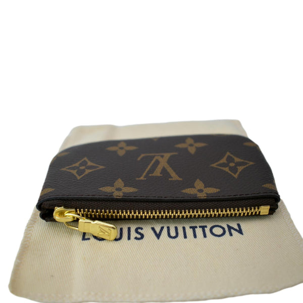 LOUIS VUITTON Pochette Key Cles Monogram Canvas Coin Case Brown