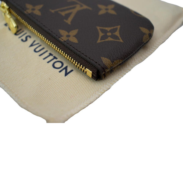LOUIS VUITTON Pochette Key Cles Monogram Canvas Coin Case Brown