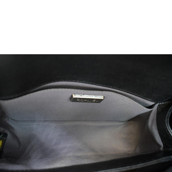 CHANEL Small Flap Boy Python Leather Shoulder Bag Black