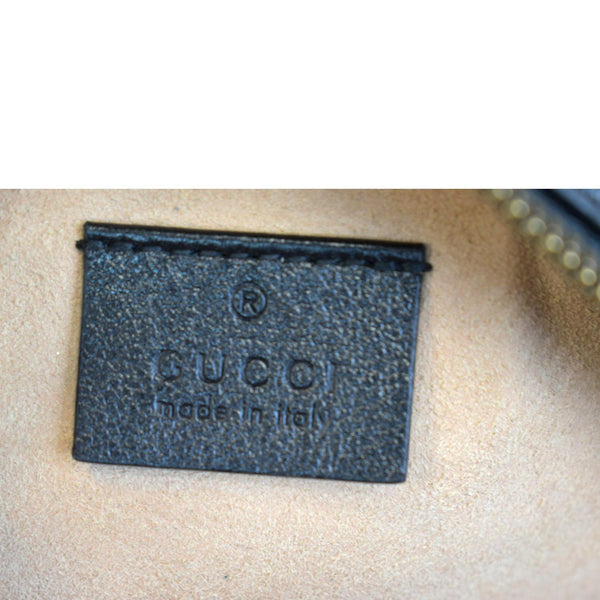 GUCCI GG Marmont Mini Round Leather Crossbody Bag Black 550154