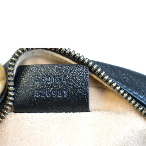 GUCCI GG Marmont Mini Round Leather Crossbody Bag Black 550154