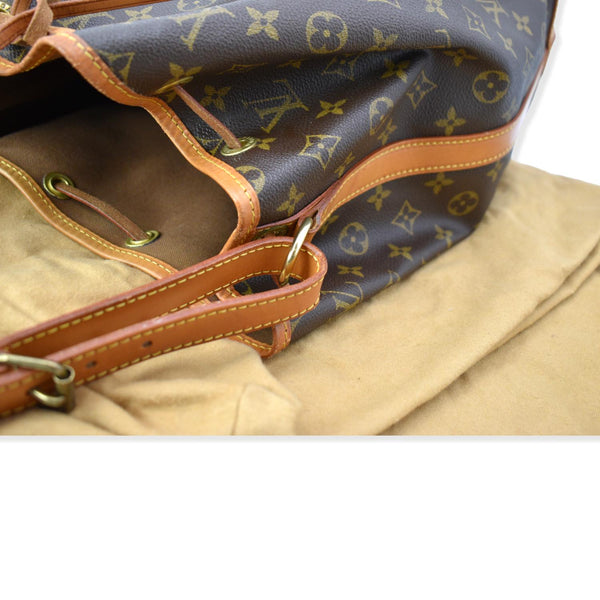 LOUIS VUITTON Large Noe Monogram Canvas Shoulder Bag Brown