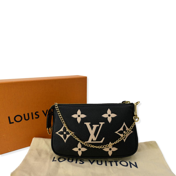 LOUIS VUITTON Mini Pochette Bicolor Monogram Empreinte Accessories Pouch Black - Hot Deals
