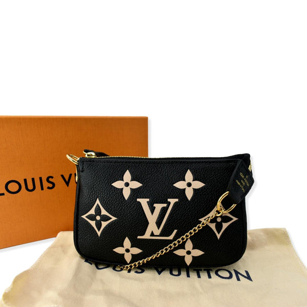 LOUIS VUITTON Mini Pochette Bicolor Monogram Empreinte Accessories Pouch Black - Hot Deals