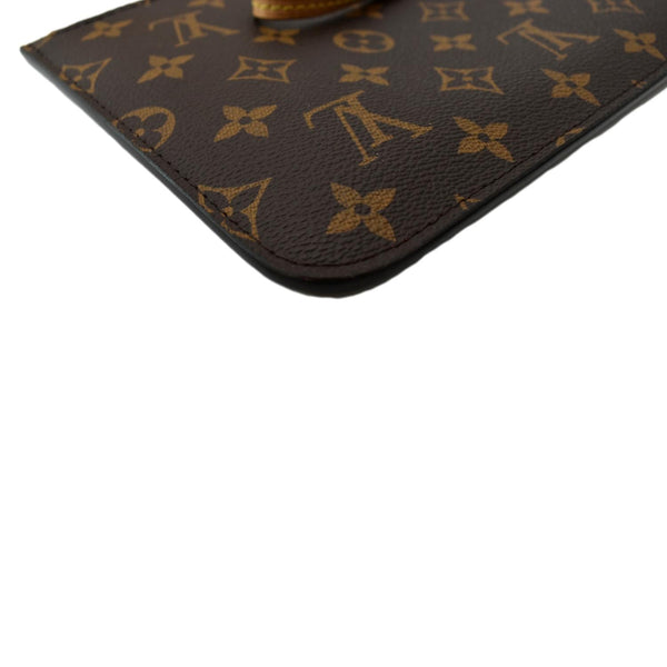 LOUIS VUITTON Neverfull MM Pochette Wristlet Pouch Monogram Canvas Brown