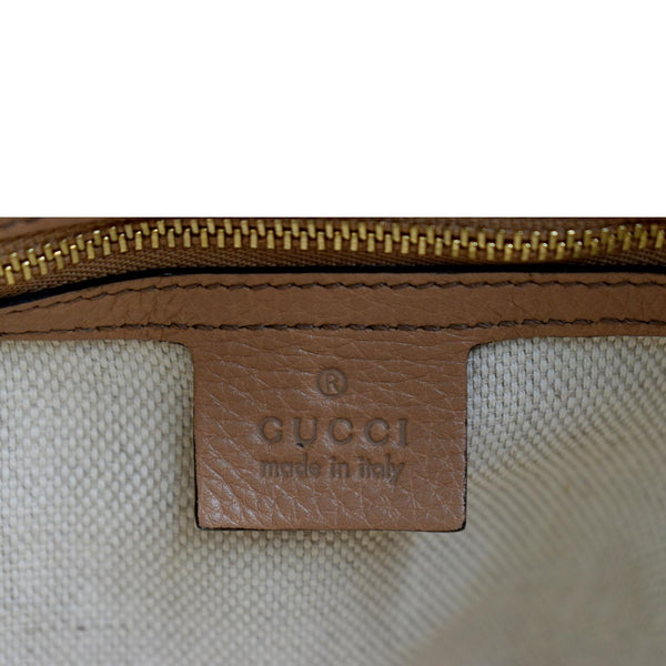 GUCCI Soho Pebbled Leather Chain Shoulder Bag 308982 Beige