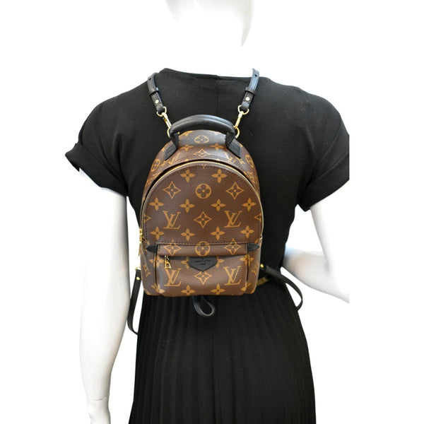 LOUIS VUITTON Palm Springs Mini Monogram Canvas Backpack Brown