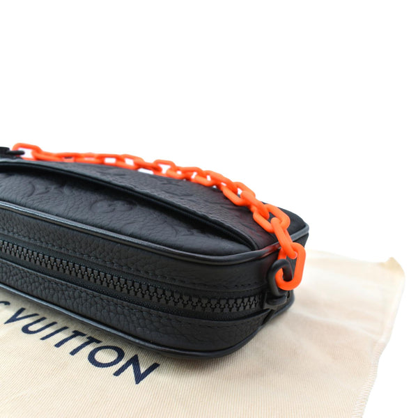 LOUIS VUITTON Volga Monogram Empreinte Chain Pochette Bum Bag Black