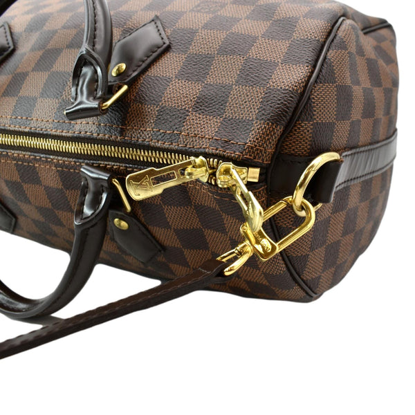 LOUIS VUITTON Speedy 30 Bandouliere Damier Ebene Satchel Bag Brown