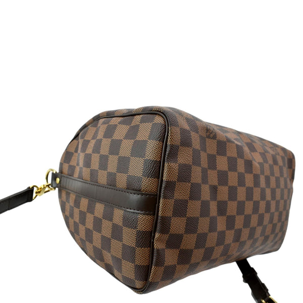 LOUIS VUITTON Speedy 30 Bandouliere Damier Ebene Satchel Bag Brown