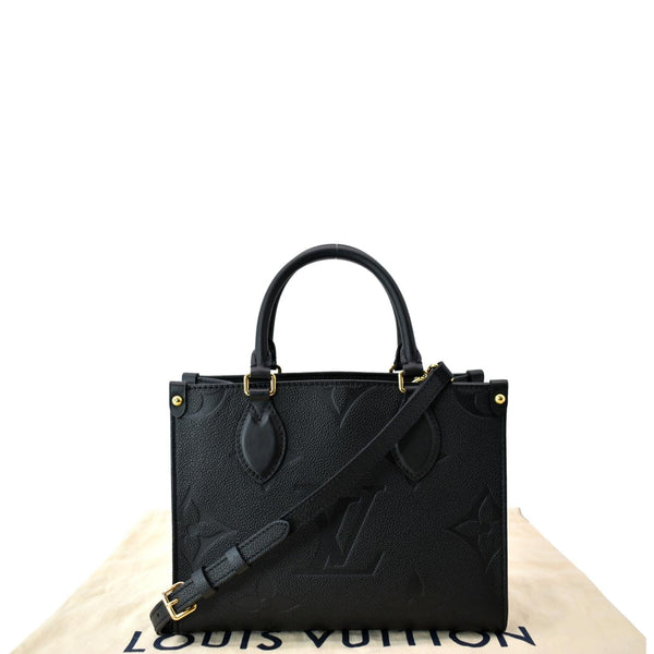 LOUIS VUITTON Onthego PM Monogram Empreinte Tote Shoulder Bag Black