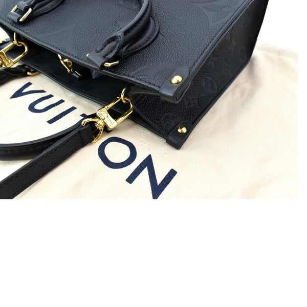 LOUIS VUITTON Onthego PM Monogram Empreinte Tote Shoulder Bag Black