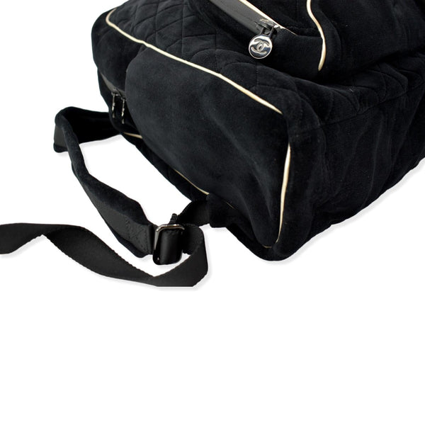 Chanel Coco Neige Front Pocket Quilted Velvet Backpack Bag