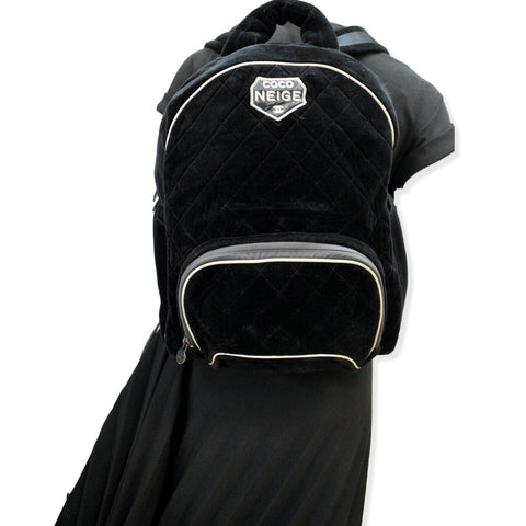 Chanel Coco Neige Front Pocket Quilted Velvet Backpack Bag