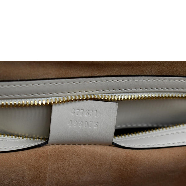 GUCCI Maxi Sylvie Calfskin Leather Top Handle Shoulder Bag White 477631