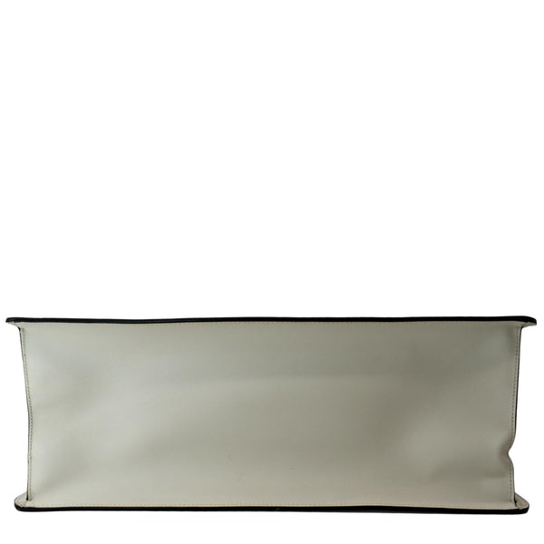 GUCCI Maxi Sylvie Calfskin Leather Top Handle Shoulder Bag White 477631