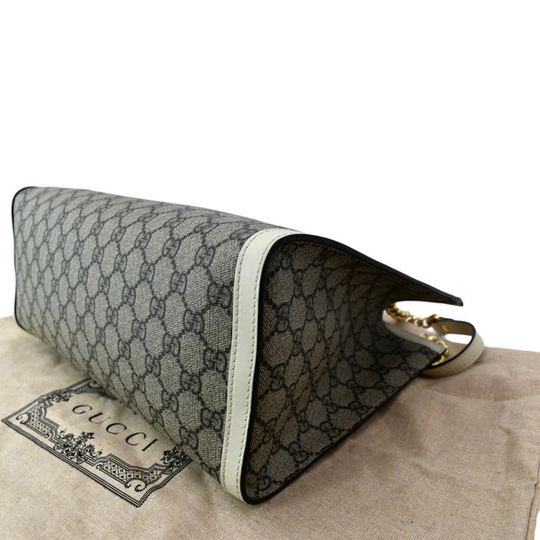 GUCCI Padlock Medium GG Supreme Canvas Shoulder Bag Beige 479197