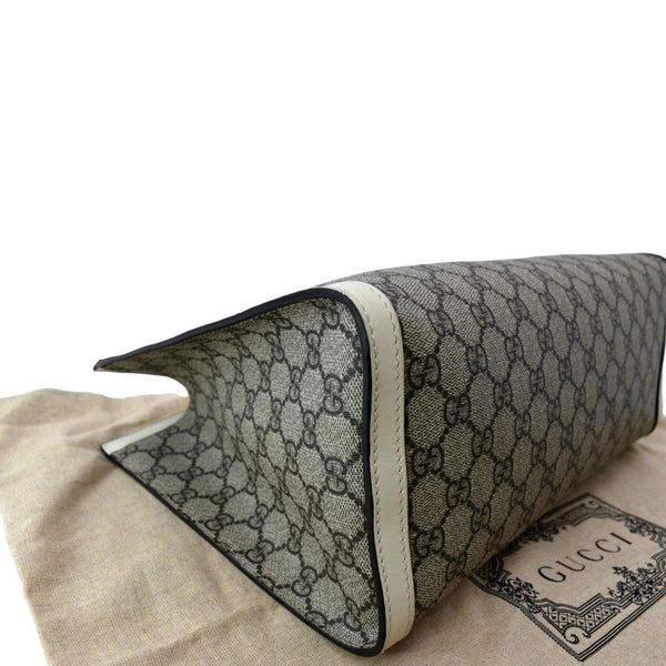 GUCCI Padlock Medium GG Supreme Canvas Shoulder Bag Beige 479197