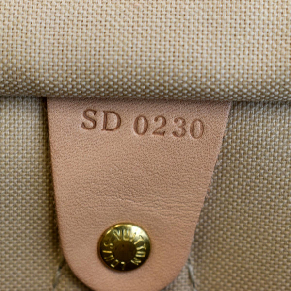 LOUIS VUITTON Speedy 35 Damier Azur Satchel Bag White