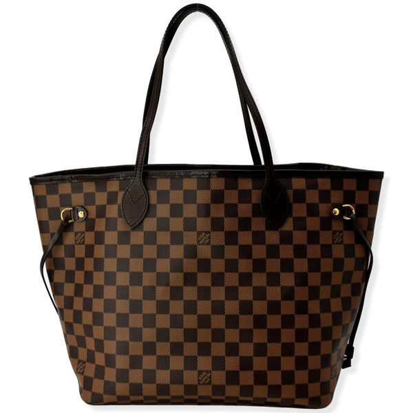 LOUIS VUITTON Neverfull MM Damier Ebene Tote Bag Brown