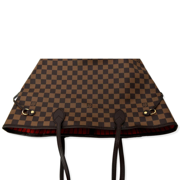 LOUIS VUITTON Neverfull MM Damier Ebene Tote Bag Brown
