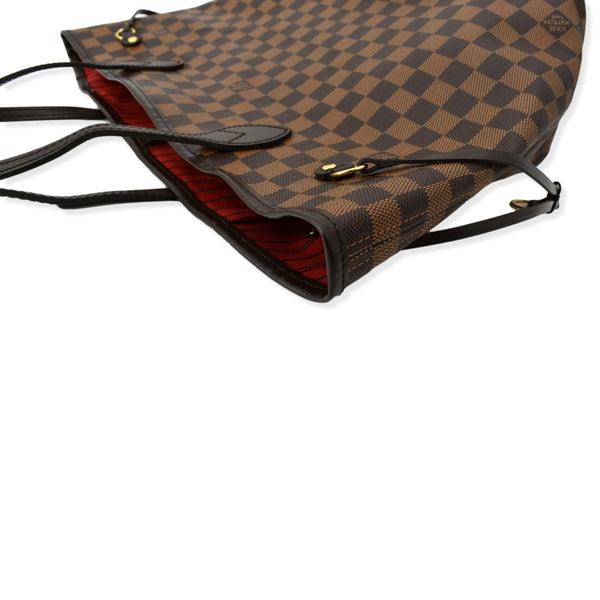 LOUIS VUITTON Neverfull MM Damier Ebene Tote Bag Brown