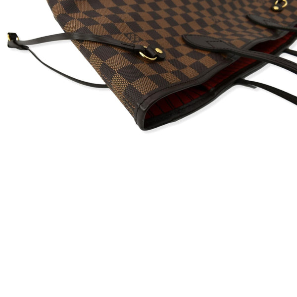 LOUIS VUITTON Neverfull MM Damier Ebene Tote Bag Brown
